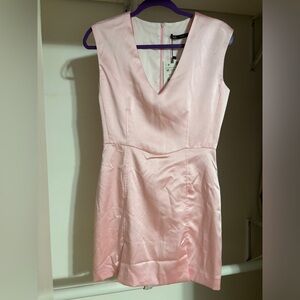 Zara Pink Satin Effect Mini Dress